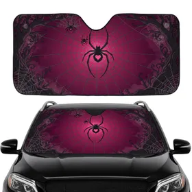 Black Spider Heart Web Dark Branches - Gothic Den Decor Gift Car Sunshade