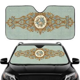 Rococo Scrollwork Rose Medallion Acanthus Leaves - Home Decor Gift Car Sunshade