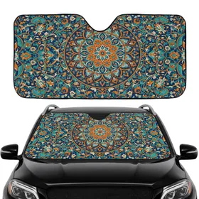 Persian Floral Mandala Arabesque Scrollwork Foliate Vines - Home Decor Gift Car Sunshade