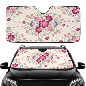 Fuchsia Pink Lavender Floral Foliage - Botanical Lover Home Decor Gift Car Sunshade