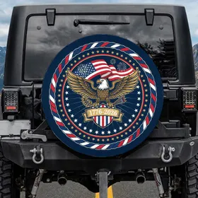 Bald Eagle American Flag 1776-2026 - USA 250th Anniversary Gift for Veterans Spare Tire Cover