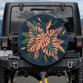 Monstera Palm Tropical Foliage - Home Decor Gift for Plant Lover Spare Tire Cover