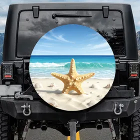 Starfish Seashell Ocean Beach Tropical Decor Gift for Beach Lover Spare Tire Cover