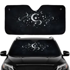 Crescent Moons Stars Stardust Dark Nebulae - Astronomy Lover Home Decor Gift Car Sunshade