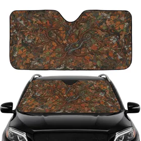 Forest Camouflage Leaves Branches - Nature Lover Gift Car Sunshade