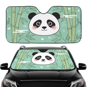 Panda Bamboo Butterfly Clouds - Wildlife Nature Lover Gift Car Sunshade