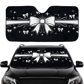 White Satin Bow Starburst - Everyday Auto Accessory Car Sunshade