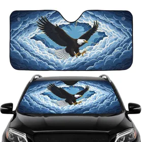 Bald Eagle Dramatic Storm Clouds - Wildlife Lover Gift for Bird Watcher Car Sunshade