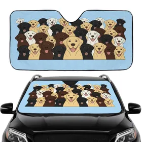 Labrador Dogs Paw Prints & Bones - Dog Lover Lifestyle Gift for Canine Companions Car Sunshade