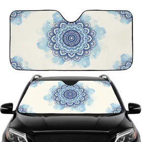 Boho Floral Paisley Mandala Botanical - Everyday Travel Essential Gift for Yoga Lover Car Sunshade
