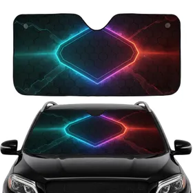 Dynamic Energy Grid Neon Lights - Automotive Style Gift for Tech Lover Car Sunshade