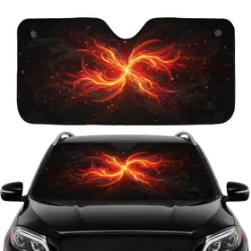 Flame Stripe Smoke Ember Heat Haze - Travel Essentials Gift for Drivers Car Sunshade