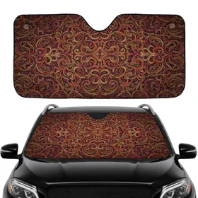 Baroque Arabesque Damask Tapestry Floral Scrolls - Luxury Home Decor Gift Car Sunshade