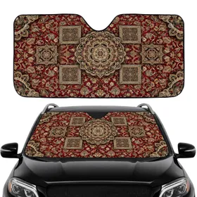 Persian Floral Medallion Arabesque Filigree Symmetrical Floral - Home Decor Gift Car Sunshade