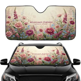 Diverse Wildflower Garden Botanical Floral Field - Nature Lover Gift Car Sunshade