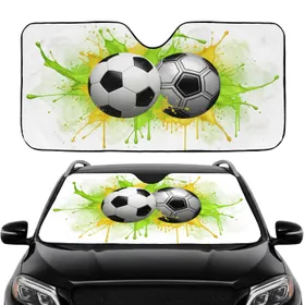 Soccer Balls Paint Splashes Drips - Active Lifestyle Sports Lover Gift Car Sunshade