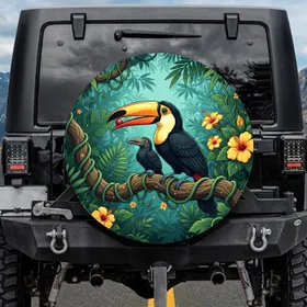Majestic Toucan Juvenile Bird Tropical Jungle - Wildlife Lover Gift for Birdwatchers Spare Tire Cover