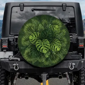 Monstera Deliciosa Tropical Foliage - Nature Lover Gift for Plant Lover Spare Tire Cover