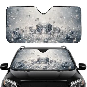 Shimmering Faceted Diamonds Radiant Glitter Luxury Car Accessory Car Sunshade