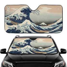 Great Wave off Kanagawa Mount Fuji - Travel Essentials Art Lover Gift Car Sunshade