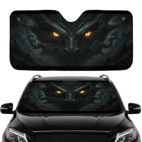 Ancient Powerful Dragon Eyes Mystical Smoke - Fantasy Lover Gift Car Sunshade