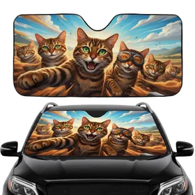 Bengal Cats Selfie Goggles Wind Swept Adventure - Cat Lover Travel Essentials Gift Car Sunshade
