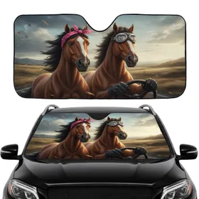 Road Trip Horses Aviator Goggles Bandana - Travel Essentials Horse Lover Gift Car Sunshade