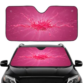 Fuchsia Pink Liquid Burst Trails Radial Streaks - Vehicle Decor Gift Car Sunshade