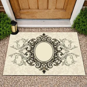 Acanthus Scrollwork Oval Frame Filigree - Home Decor Gift Doormat