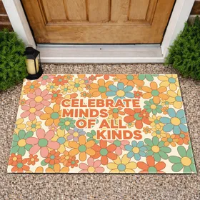 Celebrate Minds Of All Kinds Daisy Floral - Mental Wellness Support Gift Doormat