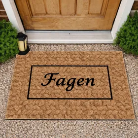 Elegant Custom Script Name Black Frame Brown Burlap - Everyday Home Decor Gift Doormat