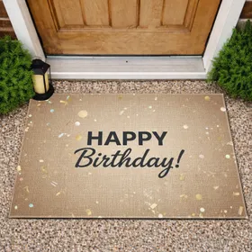 Happy Birthday Confetti Festive Lights - Birthday Party Celebration Doormat