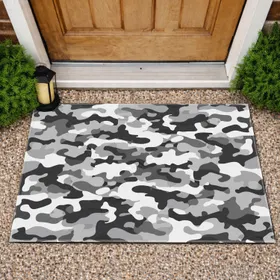 Urban Camouflage Interlocking Layered Shapes - Home Decor Gift Doormat