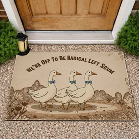 Radical Left Scum Geese Denim Bow Tie - Political Statement Decor for Activists Doormat