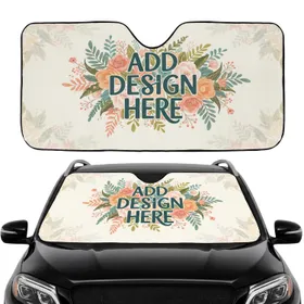 Abundant Botanical Floral Peach Pink Teal Hand Lettering Custom Text - Car Decor Gift Car Sunshade