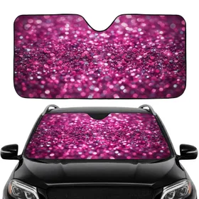 Sparkling Holographic Glitter Flakes - Iridescent Magenta Fuchsia Car Interior Decor Car Sunshade