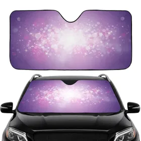 Lavender Violet Pink Magenta White Glow Bokeh Stars Glitter Light Rays - Stargazer Night Sky Gift Car Sunshade