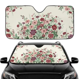 Floral Wildflower Blossom Garden Pink Plum - Garden Lover Car Decor Gift Car Sunshade