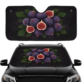 Ripe Purple Figs Fig Leaves - Fresh Produce Car Decor Gift for Fig Lover Car Sunshade
