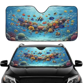 Tropical Fish Angelfish Clownfish Coral Reef - Marine Life Lover Gift Car Sunshade