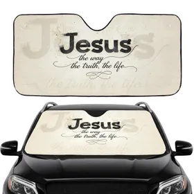 Jesus The Way The Truth Life Script - Daily Faith Lifestyle Gift for Believers Car Sunshade