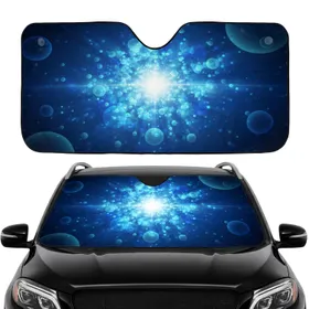 Cosmic Blue Radiant Light Vortex Ethereal Bokeh Orbs - Automotive Interior Decor Gift Car Sunshade