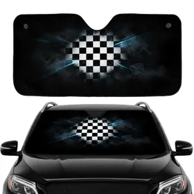 Checkerboard Light Streaks - Driving Enthusiast Gift for Car Lovers Car Sunshade