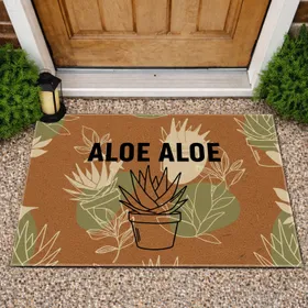 Aloe Aloe Potted Succulent Botanical - Plant Lover Home Decor Gift Doormat