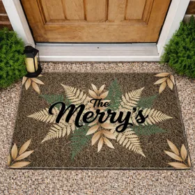 Custom Family Name Botanical Fern - Home Decor Gift for Family Doormat