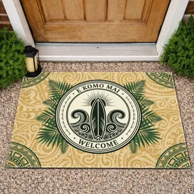 Aloha Welcome Sun Tropical Leaves Tribal Waves - Tropical Home Decor Gift Doormat