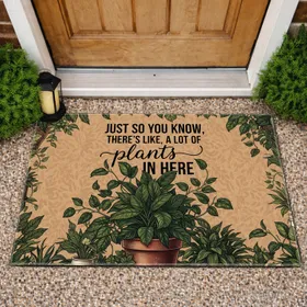 Lush Potted Houseplants Botanical Garden - Indoor Plant Lover Home Decor Gift Doormat