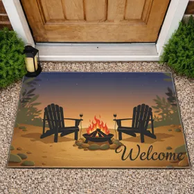 Adirondack Chairs Fire Pit Welcome - Outdoor Living Home Decor Gift Doormat