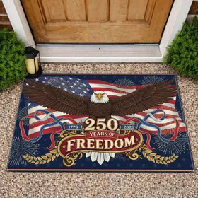 Bald Eagle American Flag 1776-2026 USA 250th Anniversary 250 Years of Freedom Independence Day Doormat