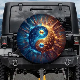 Yin-Yang Cosmic Nebula Balance Harmony Lifestyle Gift Spare Tire Cover